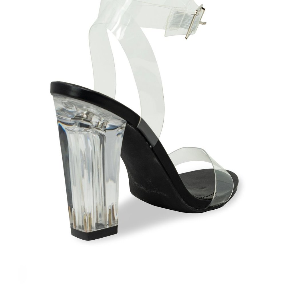 Women's Ankle Strap Stiletto Open Toe Sandals Sexy Triple Strappy High H… - Picture 3 of 4